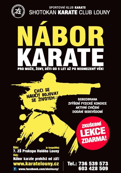 Nábor karate školní rok 2018/2019 – plakát